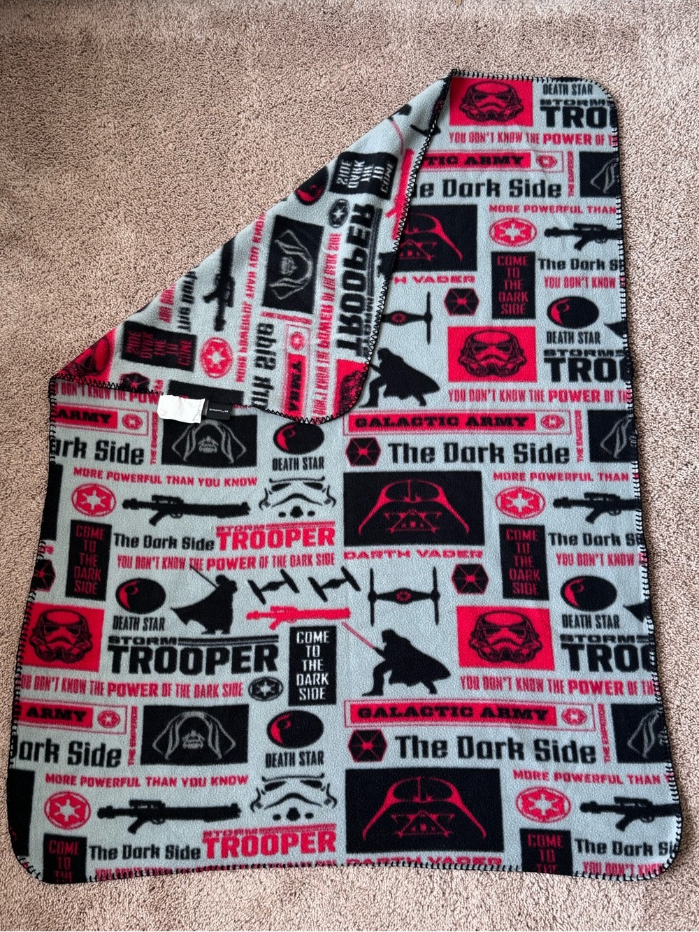 Star Wars The Dark Side Fleece Throw Blanket - Red, Black, Gray